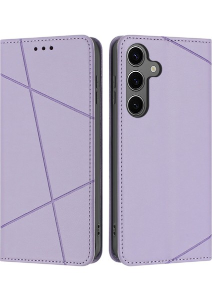 Samsung Galaxy S25 / S24 Cüzdan Deri Standlı Telefon Kılıfı Bilek Kayışı ile (Yurt Dışından)