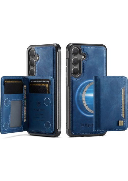 Samsung Galaxy S24 / Galaxy S25 Vintage Deri Arka Kapak ve Manyetik Çıkarılabilir Kart Çantası (Yurt Dışından)