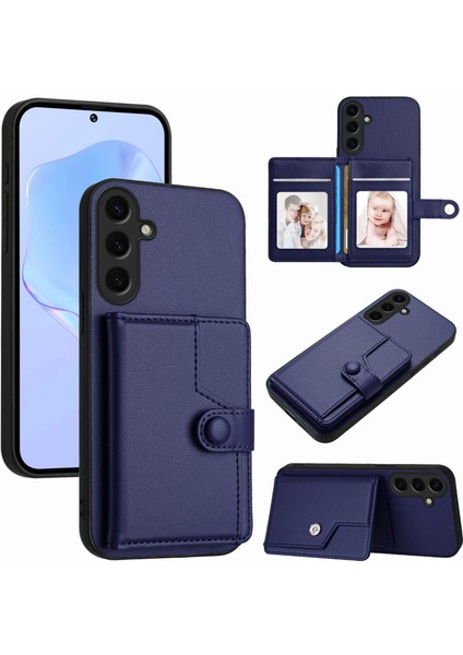 Samsung Galaxy S24 Plus Rfıd Engelleme Kart Tutucu Kickstand Tpu + Pu Deri Telefon Arka Kapağı (Yurt Dışından)