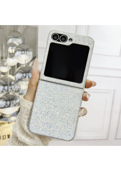 Samsung Galaxy Z Flip6 5g Kauçuk Gümüş Kenarlı Hayalet Simli Sert Pc Telefon Kılıfı (Yurt Dışından) fiyatları