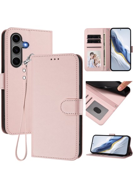 Samsung Galaxy S24 Plus / Galaxy S25 Plus Deri Cüzdan Standı Telefon Kılıfı Bilek Kayışı ile (Yurt Dışından) fiyatları