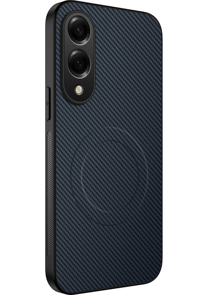 Samsung Galaxy S25 Edge Karbon Fiber Doku Pc Tpu Telefon Kılıfı Magsafe ile Uyumlu (Yurt Dışından)