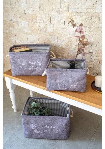 Mini Keçe Kutu, Dolap ve Çalışma Odası Içi Düzenleme Aksesuarı