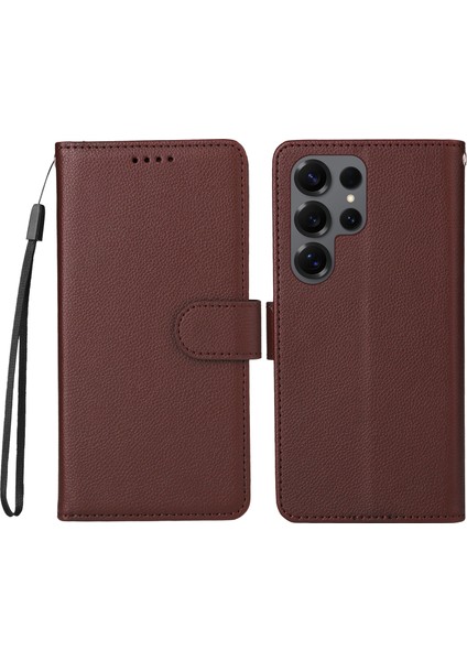 Samsung Galaxy S25 Ultra Rfıd Engelleme Pu Deri Telefon Kılıfı Bilek Kayışı ile (Yurt Dışından)