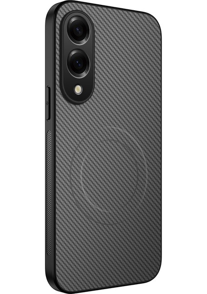Samsung Galaxy S25 Edge Karbon Fiber Doku Pc Tpu Telefon Kılıfı Magsafe ile Uyumlu (Yurt Dışından)