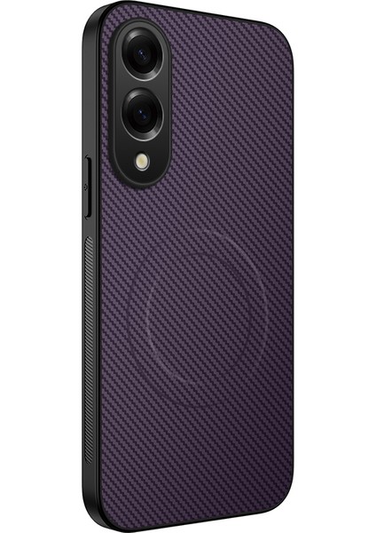 Samsung Galaxy S25 Edge Karbon Fiber Doku Pc Tpu Telefon Kılıfı Magsafe ile Uyumlu (Yurt Dışından)