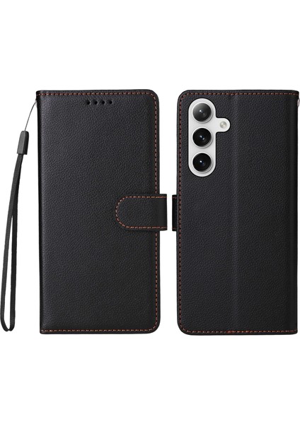 Samsung Galaxy S24 / Galaxy S25 Rfıd Engelleme Pu Deri Telefon Kılıfı Bilek Kayışı ile (Yurt Dışından)