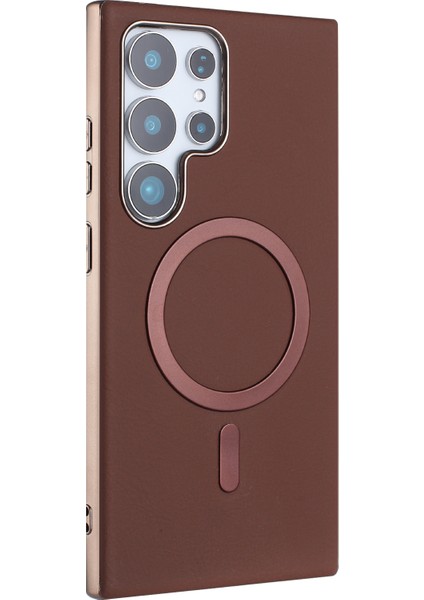 Samsung Galaxy S25 Ultra Elektrokaplama Pu + Tpu Telefon Arka Kapağı Magsafe ile Uyumlu (Yurt Dışından) fiyatları