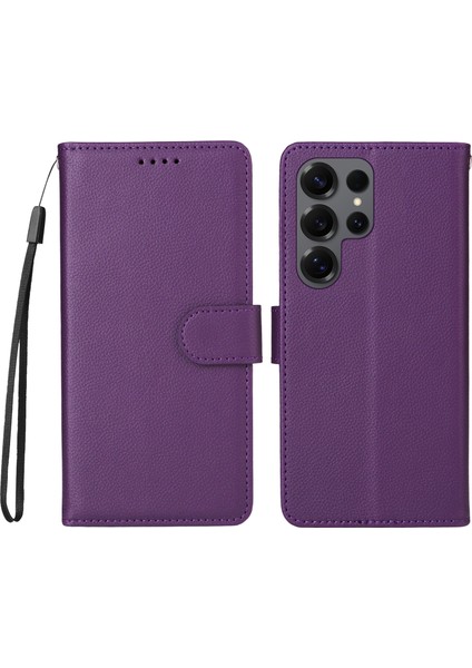 Samsung Galaxy S25 Ultra Rfıd Engelleme Pu Deri Telefon Kılıfı Bilek Kayışı ile (Yurt Dışından)