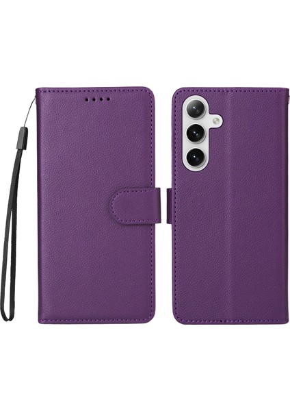 Samsung Galaxy S24 / Galaxy S25 Rfıd Engelleme Pu Deri Telefon Kılıfı Bilek Kayışı ile (Yurt Dışından)