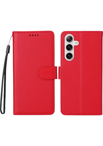 Samsung Galaxy S24 / Galaxy S25 Rfıd Engelleme Pu Deri Telefon Kılıfı Bilek Kayışı ile (Yurt Dışından)