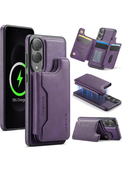 Samsung Galaxy S25 Edge Cüzdan Pc + Tpu + Pu Telefon Kılıfı Magsafe ile Uyumlu (Yurt Dışından)