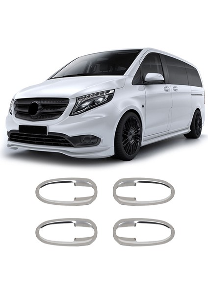 Mercedes Vito W447 Uyumlu Krom Kapı Kolu Tası 4 Parça Paslanmaz Çelik