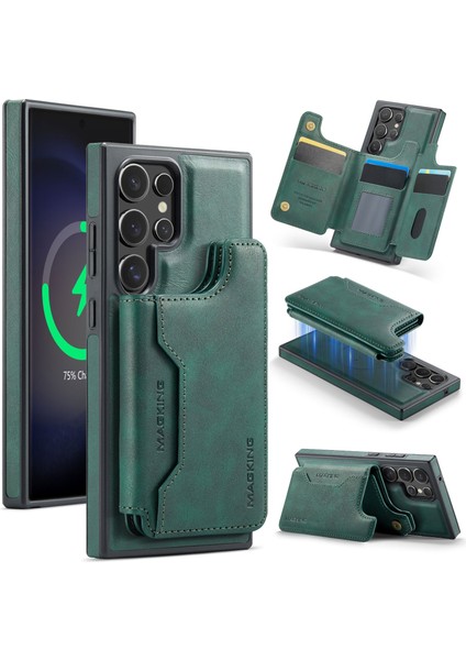 Samsung Galaxy S23 Ultra Cüzdan Pc + Tpu + Pu Telefon Kılıfı Magsafe ile Uyumlu (Yurt Dışından)