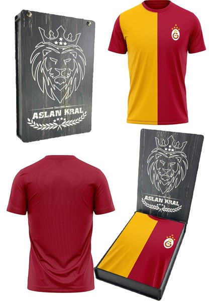 Orijinal Lisanslı 5 Yıldızlı Sarı Kırmızı Erkek T-Shirt Hediyelik Ahşap Kutulu