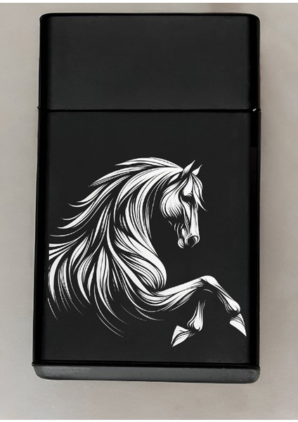 At Horse Desenli Metal Sigara Tabakası – Kişiye Özel Isimli Tütün Kutusu Hediyelik M16 fiyatları