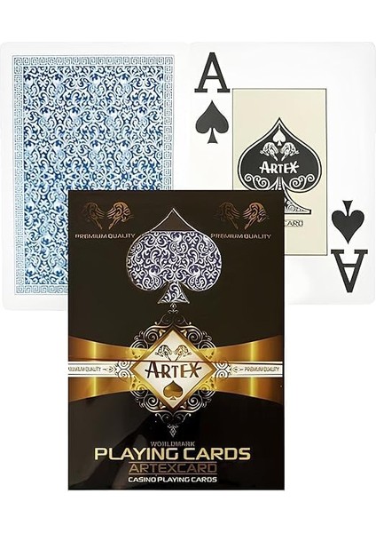 Jumbo Boy Plastik Poker Oyun Kağıdı (Casino Playing Cards) (Mavi) fiyatları