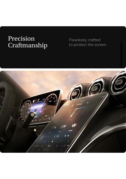 Mercedes C200 Uyumlu Ekran Koruyucu 11.9'' Multimedya ve 12.3'' Dijital Gösterge W206