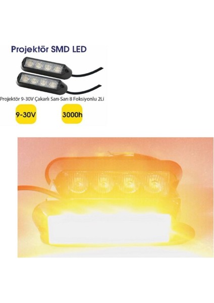 ( 2 x Adet ) 1 Takım Professıonal Flash Lamp Bar LED Off Road 9V-30V Projektör Düz Yanar & Flaş 8 Modlu Smd Projektör Model modelleri