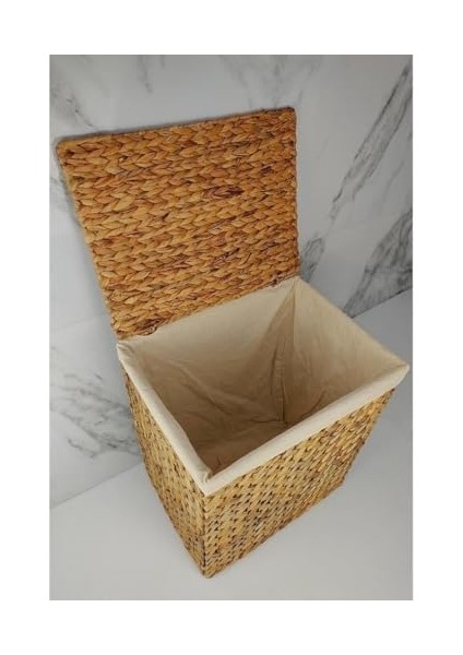 El Yapımı Doğal Hasır Katlanabilir Kirli Çamaşır Sepeti, Modern Balıksırtı Desenli Çamaşır Sepeti, Katlananır Yer Kaplamayan Rattan Kirli Çamaşır Sepeti (44X34CMYÜKSEKLIK 54CM) fiyatları