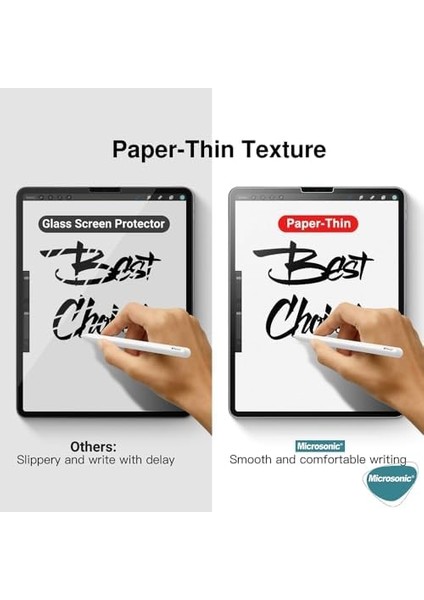 Apple Ipad Pro 11 2024 (A2836-A2837) Paper Feel Kağıt Dokulu Mat Ekran Koruyucu [ipad Pro 11 2024 ile Uyumlu Ekran Koruyucu - Şeffaf]