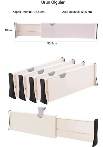 Büyük Boy Ayarlı Çekmece Ayırıcı 3'lü Paket fiyatları