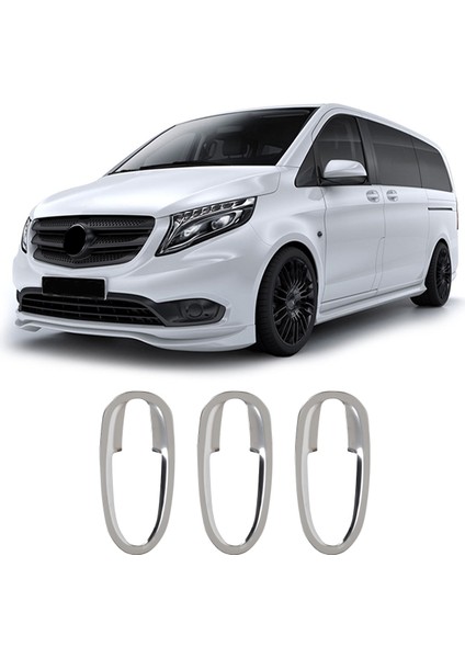 Mercedes Vito W447 Uyumlu Krom Kapı Kolu Tası 3 Parça Paslanmaz Çelik
