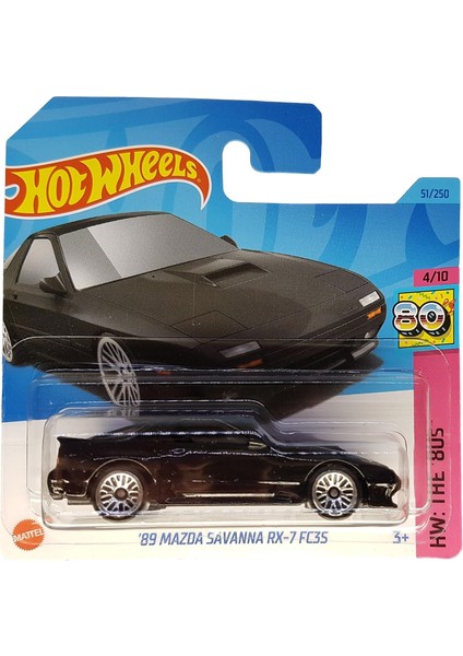 Wheels - ´89 Mazda Rx-7 FC3S - Hw: The ´80S 4/10 - HKJ62 - Short Card - Siyah - Mattel 2023