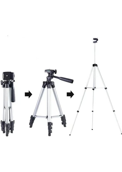 102 cm Tripod Profesyonel Fotoğraf Makinesi Telefon Tutuculu Aparatlı Tripot