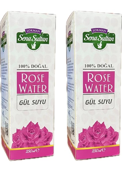 Doğal Gül Suyu (100% Distilled Rose Water) Gıdaya Uygun 250 Ml, 2ADET
