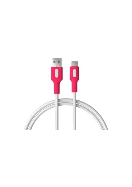 Coral USB A-C Hızlı Şarj Kablosu, Beyaz Kablo, Beyaz/pembe Uçlar (120 Cm) modelleri