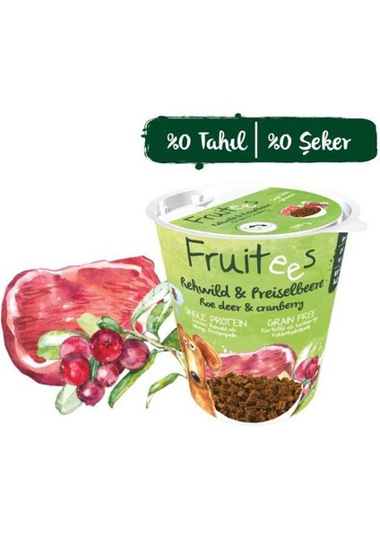 Fruitees Taze Karaca Eti ve Yaban Mersinli Köpek Ödülü 200gr