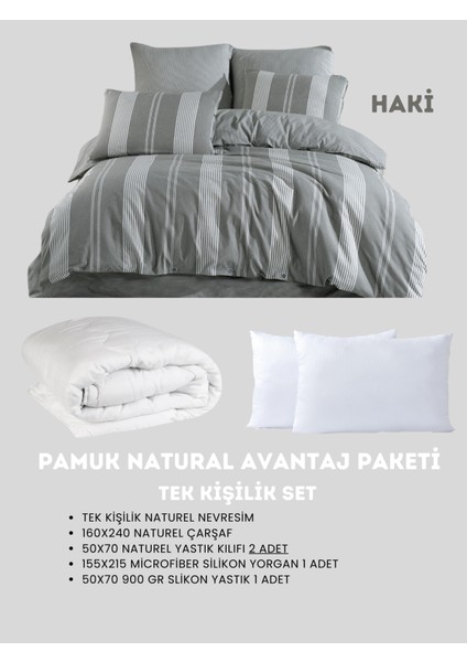 Tek Kişilik Naturel Avantaj Paket Haki