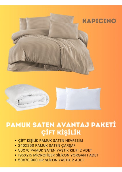Çift Kişilik Saten Avantaj Paket Kapiçino