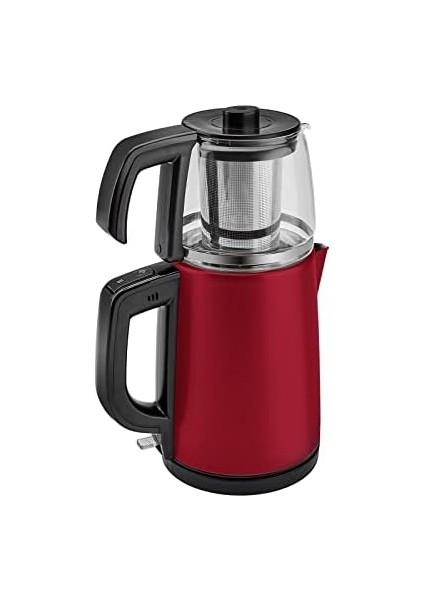 Tea Glass 2 In 1 Çelik Çay Makinesi ve Kettle Viva Magenta
