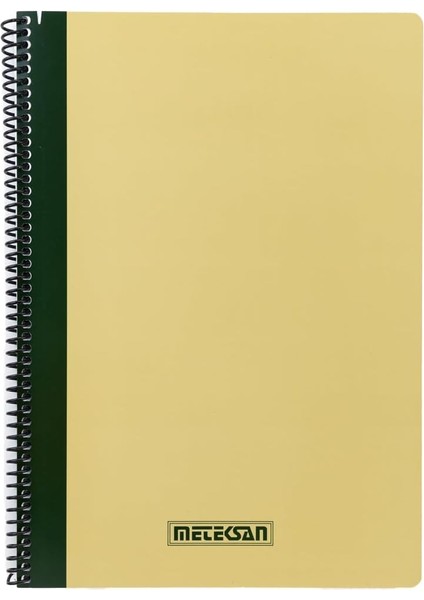 Pruva Ofis Serisi, A4 120 Yaprak Kareli Karton Kapaklı Pet Spiralli Defter, Bej