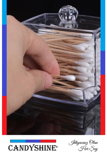 Beyaz Klasik Pamuklu Çubuk Düzenleyici, Şık ve Modern Kozmetik Organizer. fırsatları
