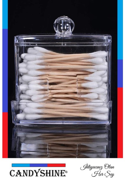 Beyaz Klasik Pamuklu Çubuk Düzenleyici, Şık ve Modern Kozmetik Organizer.
