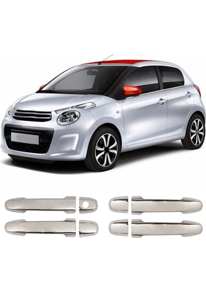 Citroen C1 Uyumlu 2014-2021 Krom Kapı Kolu 4 Kapı Paslanmaz Çelik fiyatları