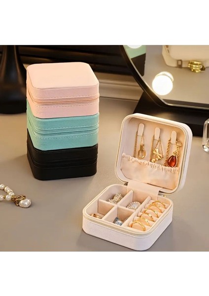 Pembe Dikdörtgen Takı Kutusu, Seyahat Için Hafif ve Şık Saklama Çözümü fiyatları