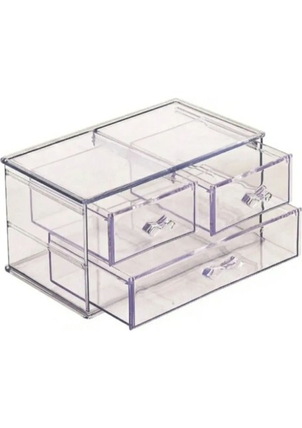 Turuncu Şeffaf 3 Çekmeceli Makyaj Düzenleyici Organizer fiyatları