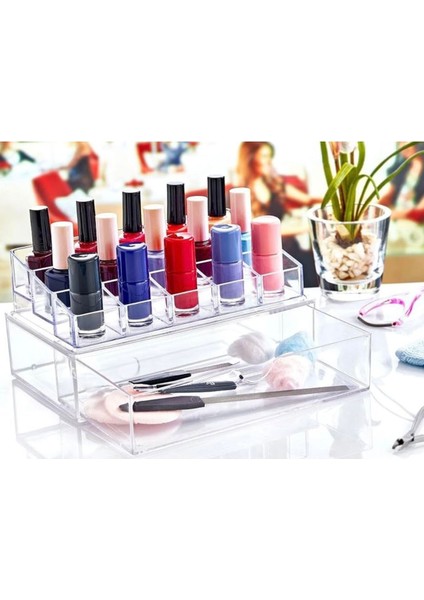 Büyük Boy 2 Katlı Çekmeceli Takı, Makyaj ve Oje Düzenleyici, Beyaz fiyatları