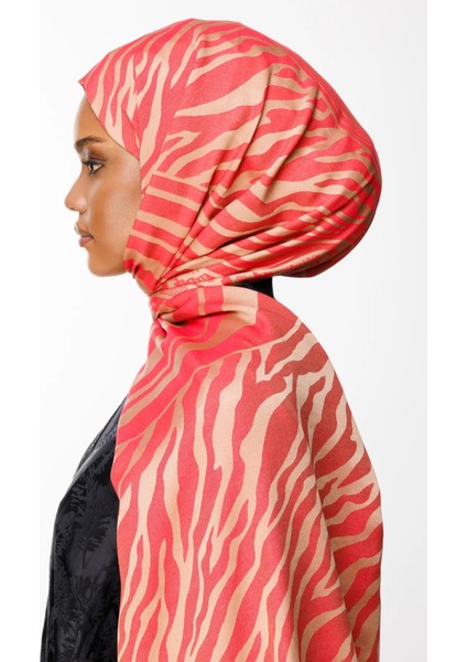 Riad Desen Çift Taraflı Şal Vizon-Kırmızı fiyatları