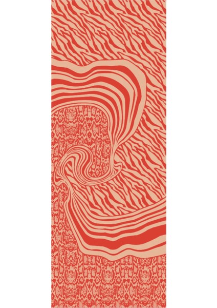 Riad Desen Çift Taraflı Şal Vizon-Kırmızı indirimleri