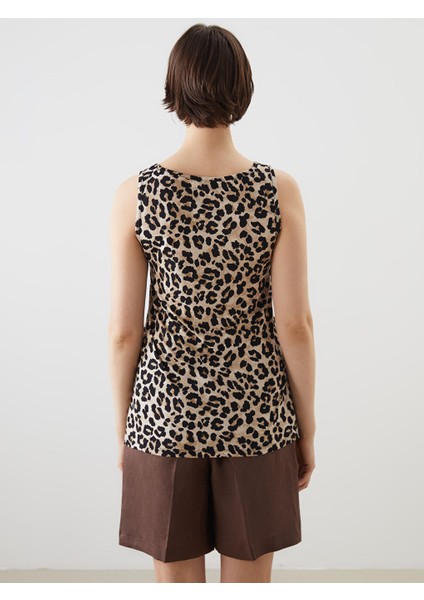 Yeni Sezon U Yaka Leopar Desenli Kadin Atlet - S5OS39Z8 fırsatları