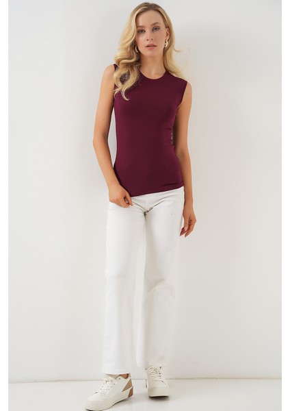 Kadın Kolsuz Body 4347 - Bordo fiyatları
