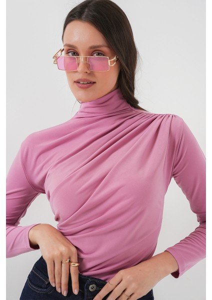 925 Büzgü Detaylı Sandy Bluz - Gül Kurusu modelleri