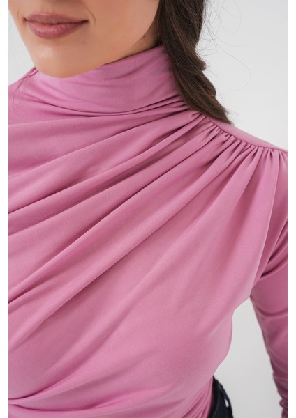 925 Büzgü Detaylı Sandy Bluz - Gül Kurusu indirimleri