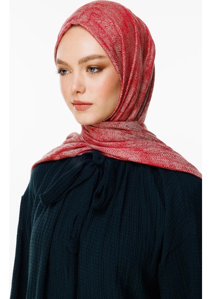 Sahra Desen Çift Taraflı Şal Bordo-Mint Yeşili