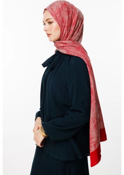 Sahra Desen Çift Taraflı Şal Bordo-Mint Yeşili modelleri